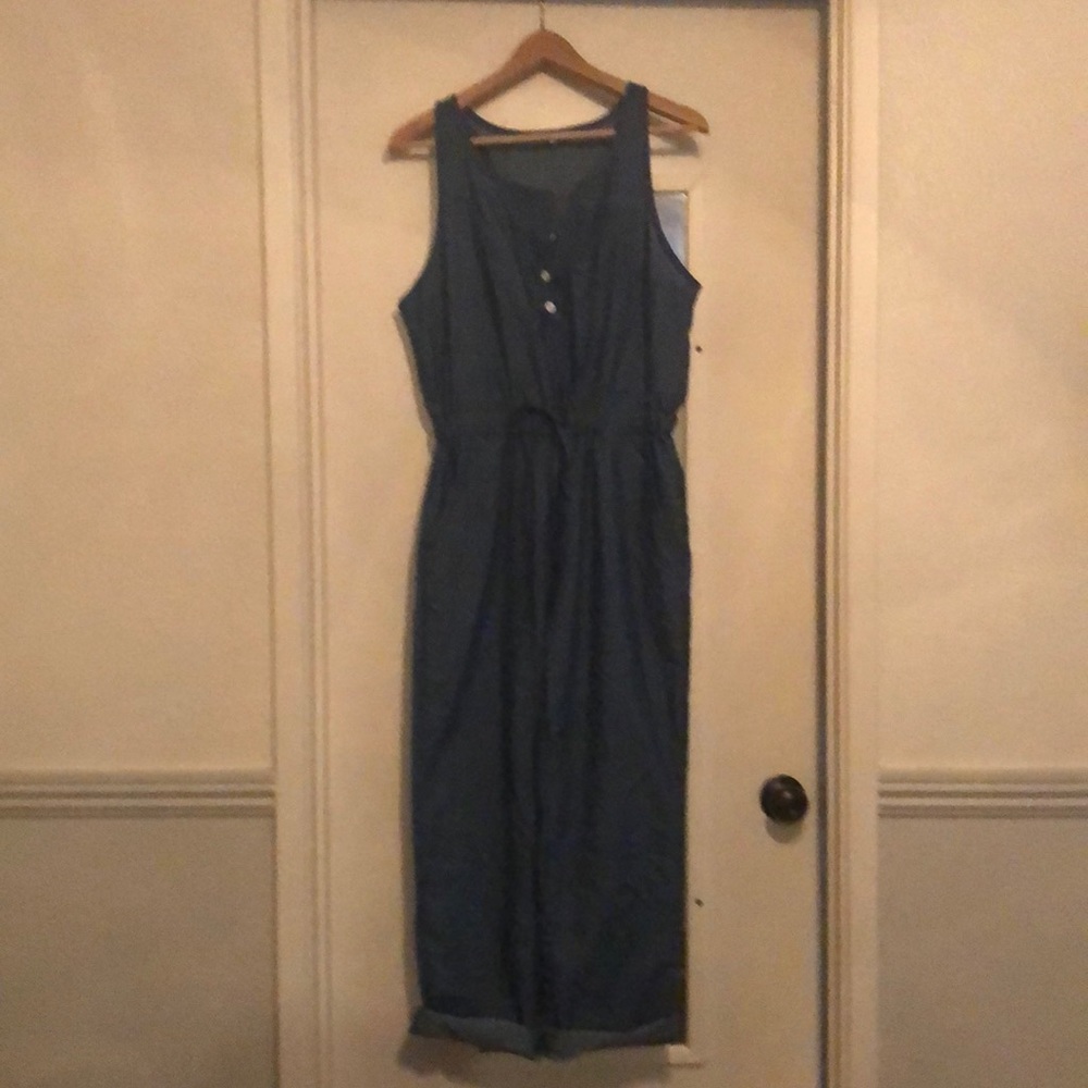 Denim sleeveless romper medium